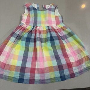 Baby Gap Girls Multicolor Plaid Cotton Dress